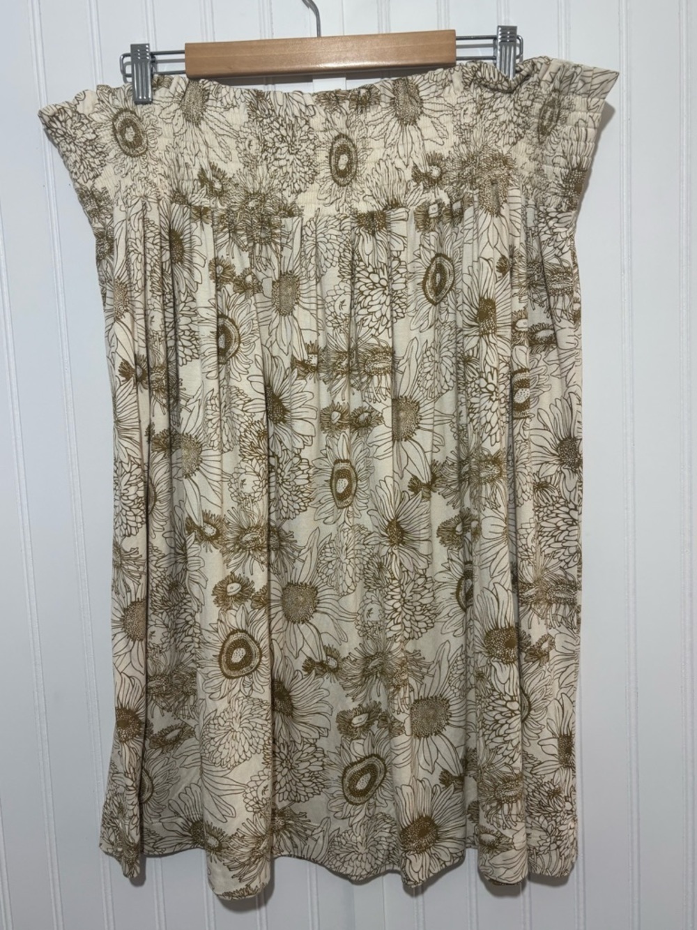 Kate Quinn Bamboo Soft Floral Smocked Boho Midi Skirt Size XXL Sunflower - Picture 5 of 8